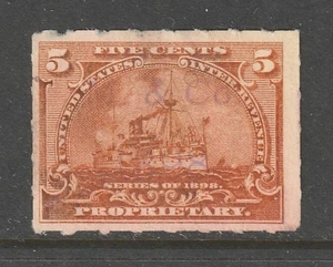 Scott # RB31, Used, F, 5¢ Proprietary Battleship, Hand-Stamped "M. & Co." - Picture 1 of 2
