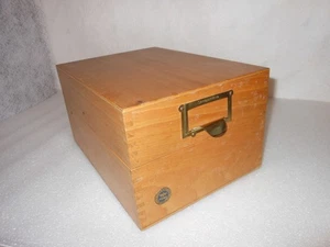 Großer SOENNIKEN Karteikasten Karteibox mit Deckel  Holz alt antik vintage - Bild 1 von 7