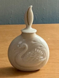 Vintage Lenox Schwan Parfüm Flakon Waschtisch Theke Flammenspitze Stopfen Goldrand - Bild 1 von 4