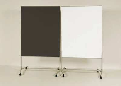 Moderationswand Econo Kombi, Textil grau/Whiteboard, 120 x 150 cm, mobil - Bild 1 von 2