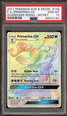 Pokemon Primarina GX Guardians Rising Secret Rare Full Art #149 PSA 10 Gem Mint - Image 1 of 2