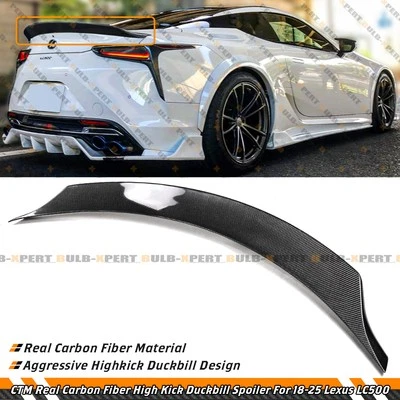 Alerón de maletero Highkick Duckbill de fibra de carbono real para Lexus LC500 CTM de 18-25 Foto 1 de 4