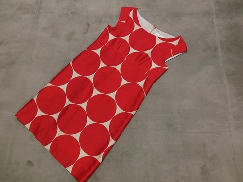 Abito Kate Spade modello all over misto seta rosso beige 0