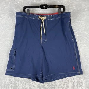 Polo Ralph Lauren Mens XXL Board Shorts Swim Trunks Lined Navy Red Pony 8.5" - Picture 1 of 6