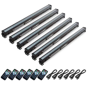 6x DMX512 Stage Light Bar 252 LED Wall Wash Lights Disco DJ Party Xams Wedding - Imagen 1 de 12