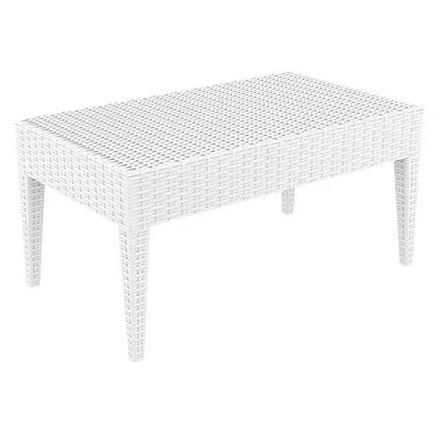 Compamia Miami Resin Patio Coffee Table in White - Image 1 of 4