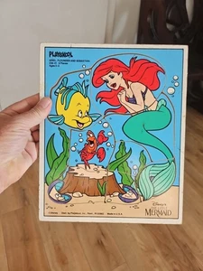 Playskool Wooden Puzzle VINTAGE LITTLE mermaid ages 2-5made In USA Disney - Picture 1 of 1