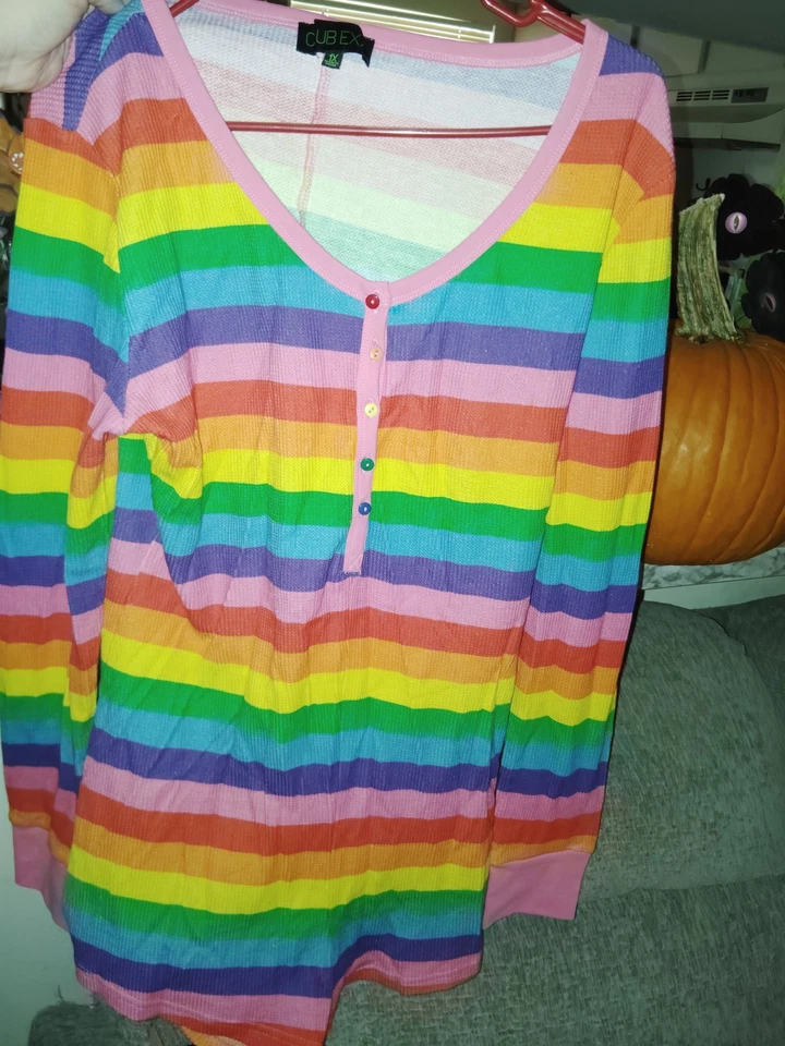 Women's 1X Rainbow Romper - Image 1 of 1