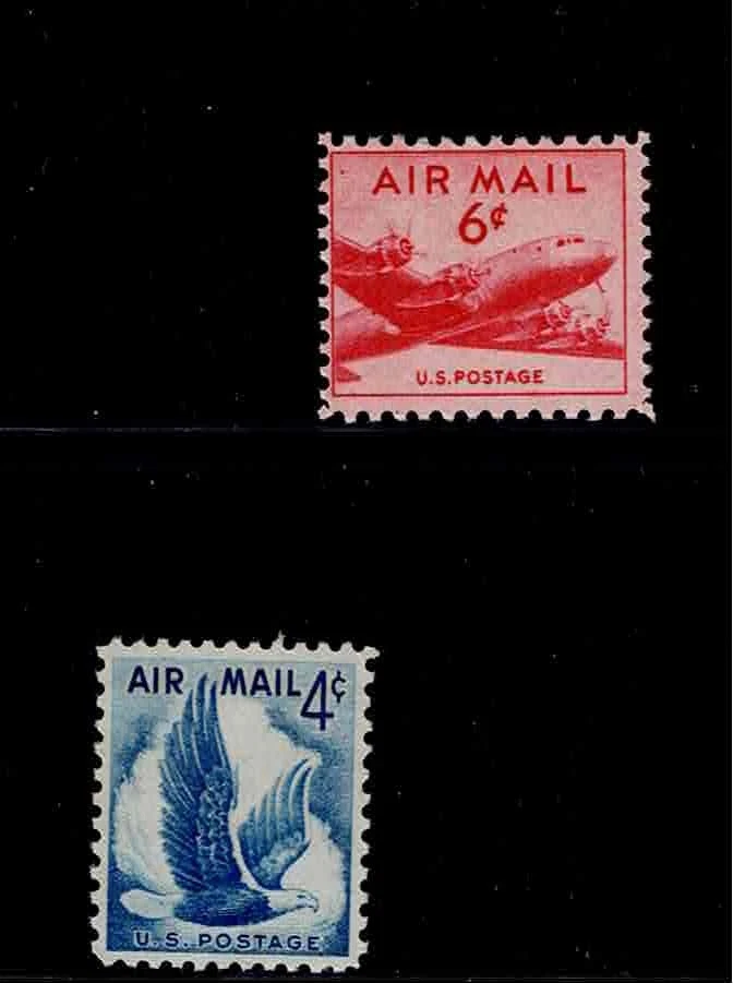US Scott #C39 & C48, Singles 1949-54 Air Mail FVF MNH - Image 1 of 1