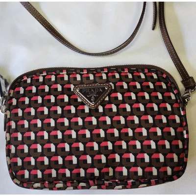 Prada Tessuto Nylon Otta Print Convertible Mini Crossbody Bag Purse Clutch - Image 1 of 4