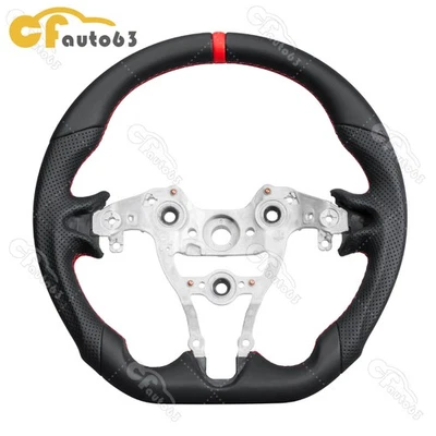 Black Leather Sport Steering Wheel Fit 2022+ Hyundai Elantra N Red Stitching - Image 1 of 4