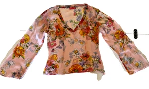 Mexx Vintage Silk Sheer V neck shirt S10 - Picture 1 of 7