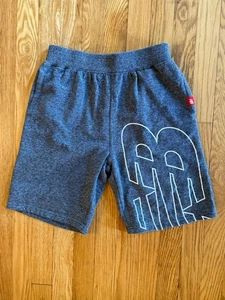New Balance Lifestyle Fleece Shorts Cotton (Youth Size Large) Grey/Red - Picture 1 of 5