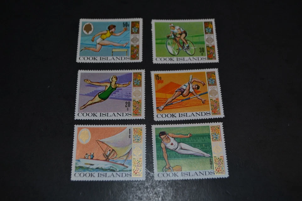 COOK ISLANDS SCOTT #237-242 OLÍMPICOS DE VERANO CIUDAD DE MÉXICO 1968 MNH JUEGO DE 6 Foto 1 de 1