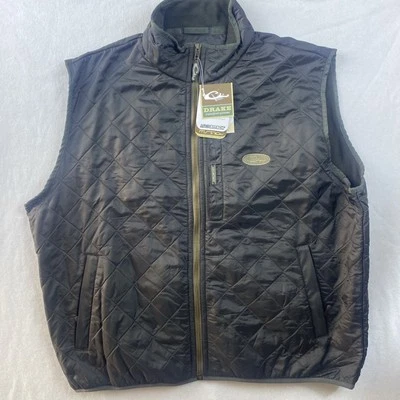DRAKE Men's Delta Quilted Fleece Lined Vest Brown/ Olive  XL NEW WITH TAGS - Image 1 of 4