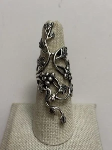 Sterling Silber Taxco Mexiko Trauben und Weinrebe Kletterer Ring 9 - Bild 1 von 6