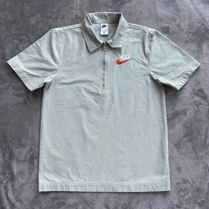 Nike Shirt Mens XS Green Zip Polo Short Sleeve Swoosh Embroidered DM5283-017 - Picture 1 of 9