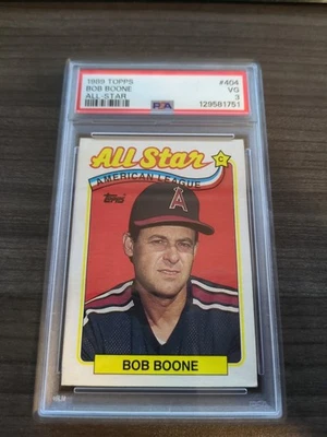 1989 Topps - All-Star Bob Boone #404 PSA Calificado 3 Anaheim Los Angeles Angels Foto 1 de 4