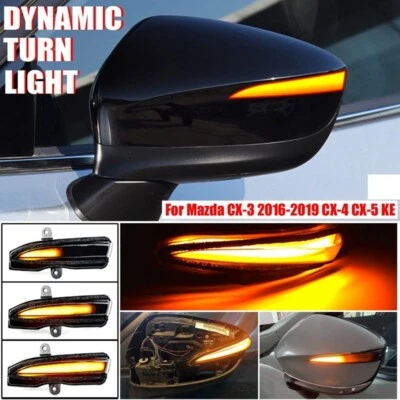 Black For Mazda CX-3 CX-4 CX-5 2016-2018 Dynamic LED Mirror Turn Signal Light - Image 1 of 4