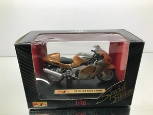 MAISTO 39347 SUZUKI GSX 1300R HAYABUSA MOTORCYCLE -GOLD+SILVER 1:18- GOOD IN BOX - Imagen 1 de 4