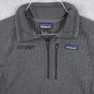 Patagonia Better Sweater Fleece Ribbed 1/4 Zip Gray Stryker Logo Mens Small - Bild 1 von 13