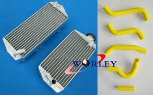 FOR Suzuki RMZ450 2007 07 RMZ 450 Aluminum Radiator + Yellow Silicone Hose - Picture 1 of 10