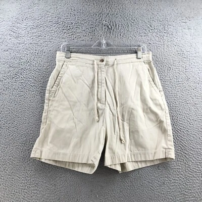 LL Bean Chino короткие брюки женщин 12 твердого бежевый хлопок молнии мухи кнопка карманы - Изображение 1 из 4