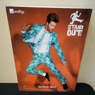 Aloha! Traje, Azul, con Chaqueta, Pantalón y Corbata - Talla Pecho 38 Mediano NUEVO  Foto 1 de 4