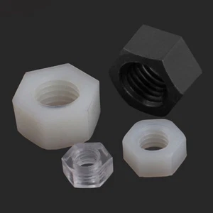 Dadi esagonali in nylon completo bianco/nero/plastica trasparente dado distanziale esagonale fissaggio DIN934 - Foto 1 di 10