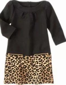 NWT Girls 5 Gymboree “RIGHT MEOW” Cotton+ Black  LOW waist ZIPPER leopard DRESS - Picture 1 of 1