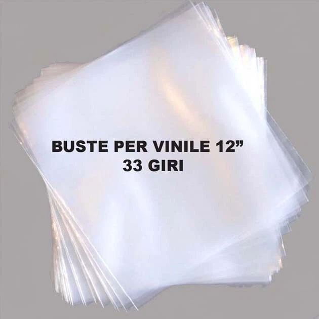 100 BUSTE trasparenti protettive per copertine DISCHI VINILE LP 12" (33 GIRI) - Immagine 1 di 2