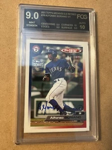 2021 TOPPS ARCHIVES S.S. RETIRED ALFONSO SORIANO AUTO #1/1 SIGNED CARD CUBS - Picture 1 of 2