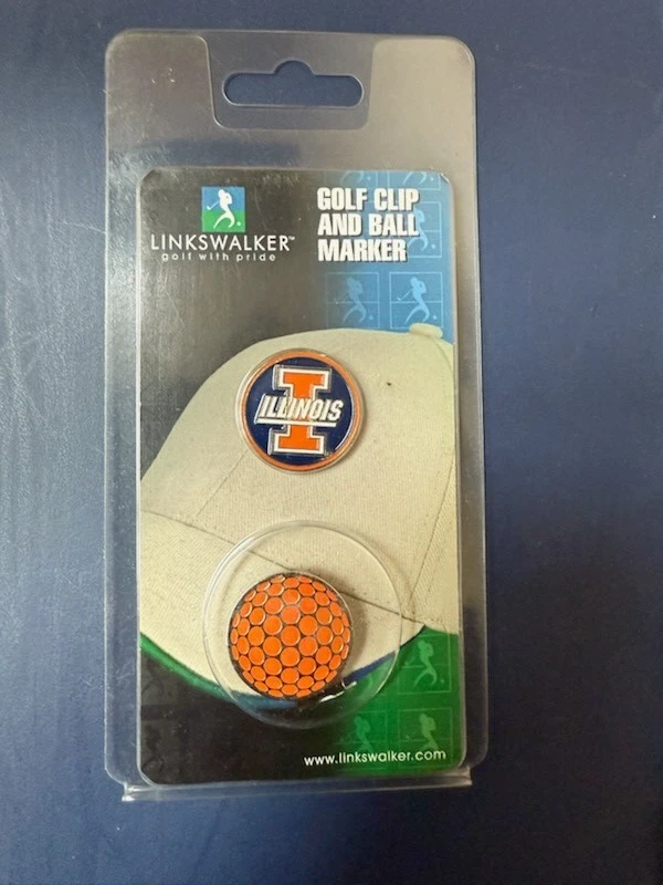 Linkswalker Golf Clip & Ball Marker Illinois University Fighting Illini New - image 1 of 1