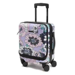Vera Bradley Mini Hardside Spinner Suitcase Luggage Aloha Blooms Lavender Carry - Picture 1 of 3