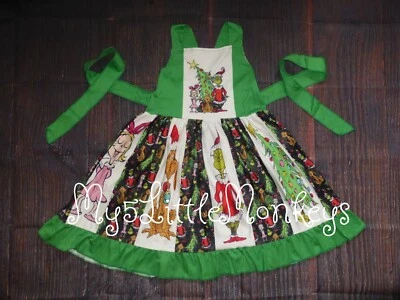 NEW Boutique Grinch Whoville Twirl Girls Christmas Dress - Image 1 of 4