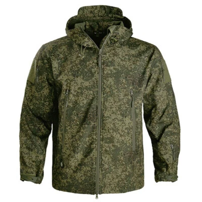 Windbreaker Mens Tactical Jacket Soft Shell Waterproof Military Camo Hooded Coat - Image 1 of 4