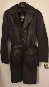 Vintage Leder Trenchcoat Lederjacke abnehmbare Isolierung Golden State 42L - Bild 1 von 12