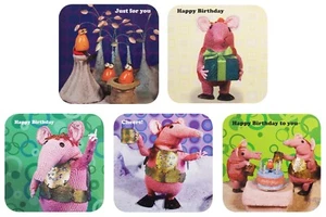 THE CLANGERS Pack de 5 Tarjetas Cuadradas 16cm x 16cm Sobre Blanco Liso - Imagen 1 de 12