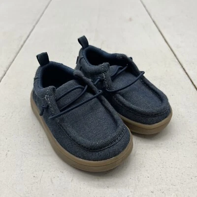 Baby Gap 蓝色 Chambray 一脚蹬鞋 莫卡辛运动鞋 男孩 尺码 5 有缺陷 — 第 1/4 张图片