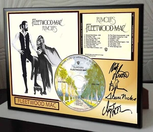 FLEETWOOD MAC RUMOURS FRAMED CD SIGNED TRIBUTE 12"X8" - Picture 1 of 1