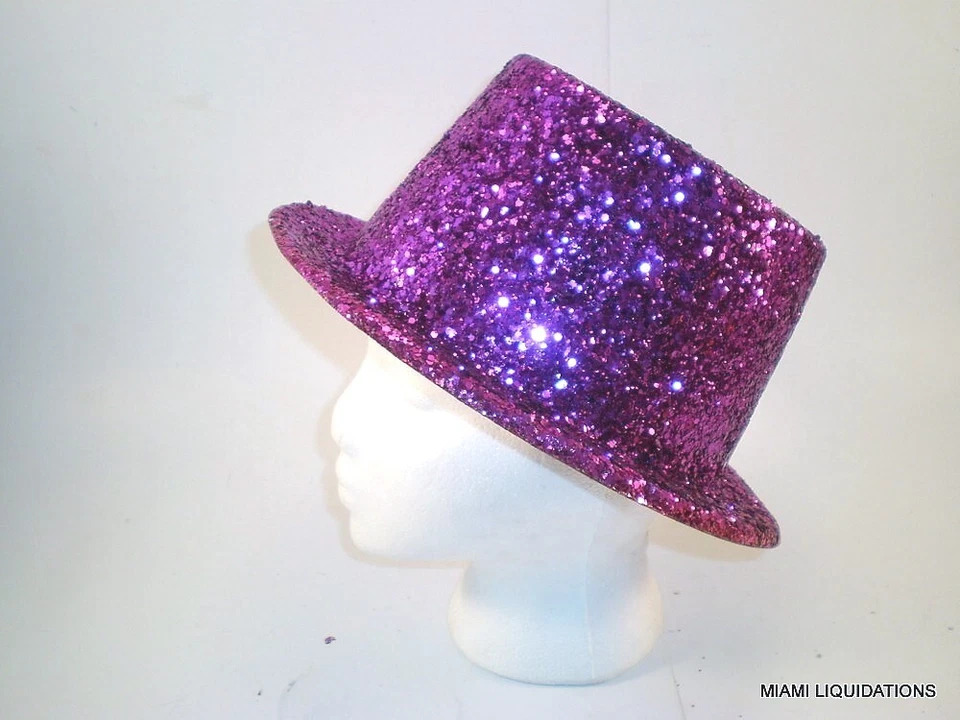 Lote de 3 Sombrero de copa púrpura brillante Disfraz para adulto Peter Alan 6131V Fiesta de Año Nuevo Foto 1 de 4