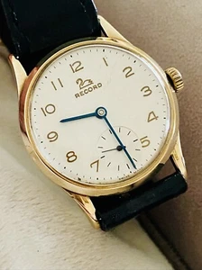 Record 9k Gold Vintage Watch - Foto 1 di 6