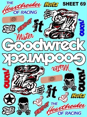 CLEAR VINYL Sticker Sheet 69 Sponsor Decal 1/24-1/16 Scale DIE CUT -PEEL & STICK - Image 1 of 4