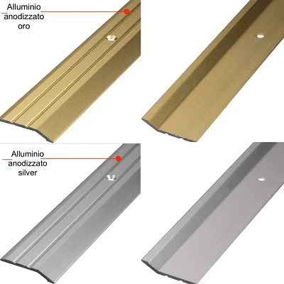 COLORSHOPWEB Profilo livello coprisoglia pavimenti alluminio forato inclusi viti e tasselli