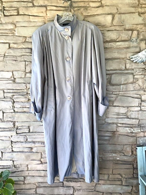 Gabardina de lluvia de colección iridiscente satinado forrada visión azul gris años 70 duocromo columpio Foto 1 de 4