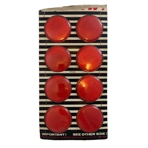 Pack de 8 pegatinas de seguridad reflectoras vintage años 60 multiuso rojo bicicleta coche - Imagen 1 de 7