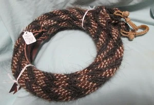 Mane Horse Hair Split Reins w Rawhide Connectors--8 ft, 5/8" dia, Pattern P-3 - Picture 1 of 1