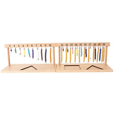 Hot Montessori Teaching Toy Numbers 1-20 Clothes Hanger Colorful Beads Staircase