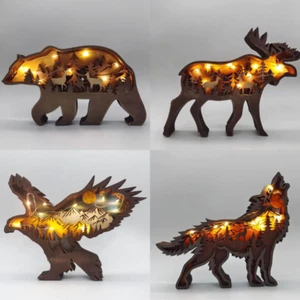 Illuminated Wood Animal Decorations - Picture 1 of 3