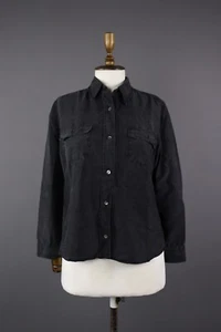 WEEKEND MAX MARA Black Long Sleeve Button Up Blouse Shirt Size L - Picture 1 of 8